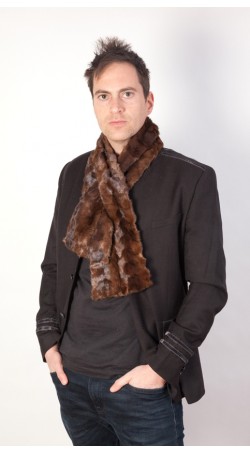 Brown mink fur scarf - Created with brown mink fur remnants